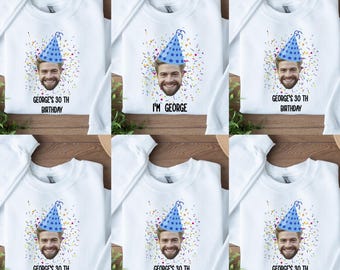 Custom Birthday Face Name Sweatshirt,Funny Birthday Sweatshirt,Matching Birthday Party Group Sweatshirt,Custom Birthday Photo Sweatshirt