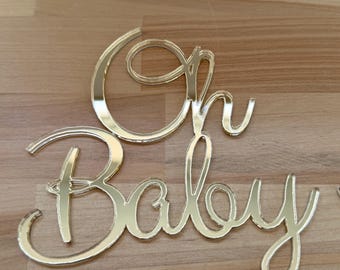 Adorno para tarta Oh Baby - Baby Shower - Acrílico