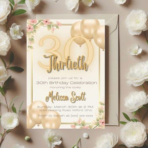 30th birthday invitation, 30Th Birthday Surprise, 30Th Birthday Invite, Vintage Invite, Invitation For Women, Invitation for men, Thirtieth