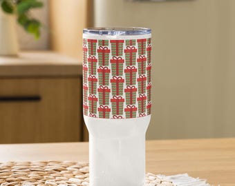 Taza térmica de viaje con asa, vaso de café de acero inoxidable, resistente a fugas.