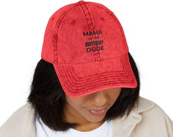 Gorra vintage bordada - Sarga de algodón desgastada, ajustable