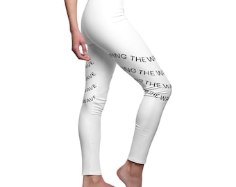 Surfing Wave Text Leggings