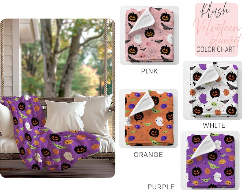 Kids Halloween Throw Blanket, Plush Halloween Blanket, Halloween Home