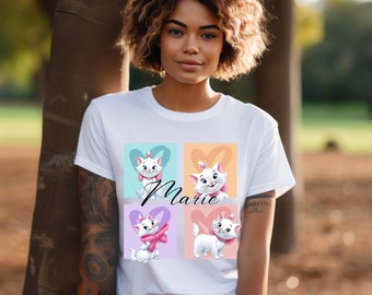 The Aristocats Shirt, Unisex Garment-Dyed T-shirt, Disney Shirt, Marie Cat T-shirt, Disney Graphic Shirt, Cat Lover Gift
