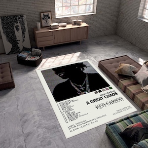 Couverture d'album Ken Carson, carpettes, couverture d'album du chaos, couverture d'album, tapis de salon, affiche de couverture d'album, tapis lavables