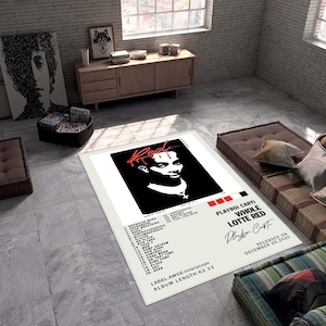 Couverture d'album Playboi Carti, couverture d'album, carpette, tapis de salon, couverture d'album Whole Lotta rouge. Tapis d'intérieur. Poster de couverture d'album