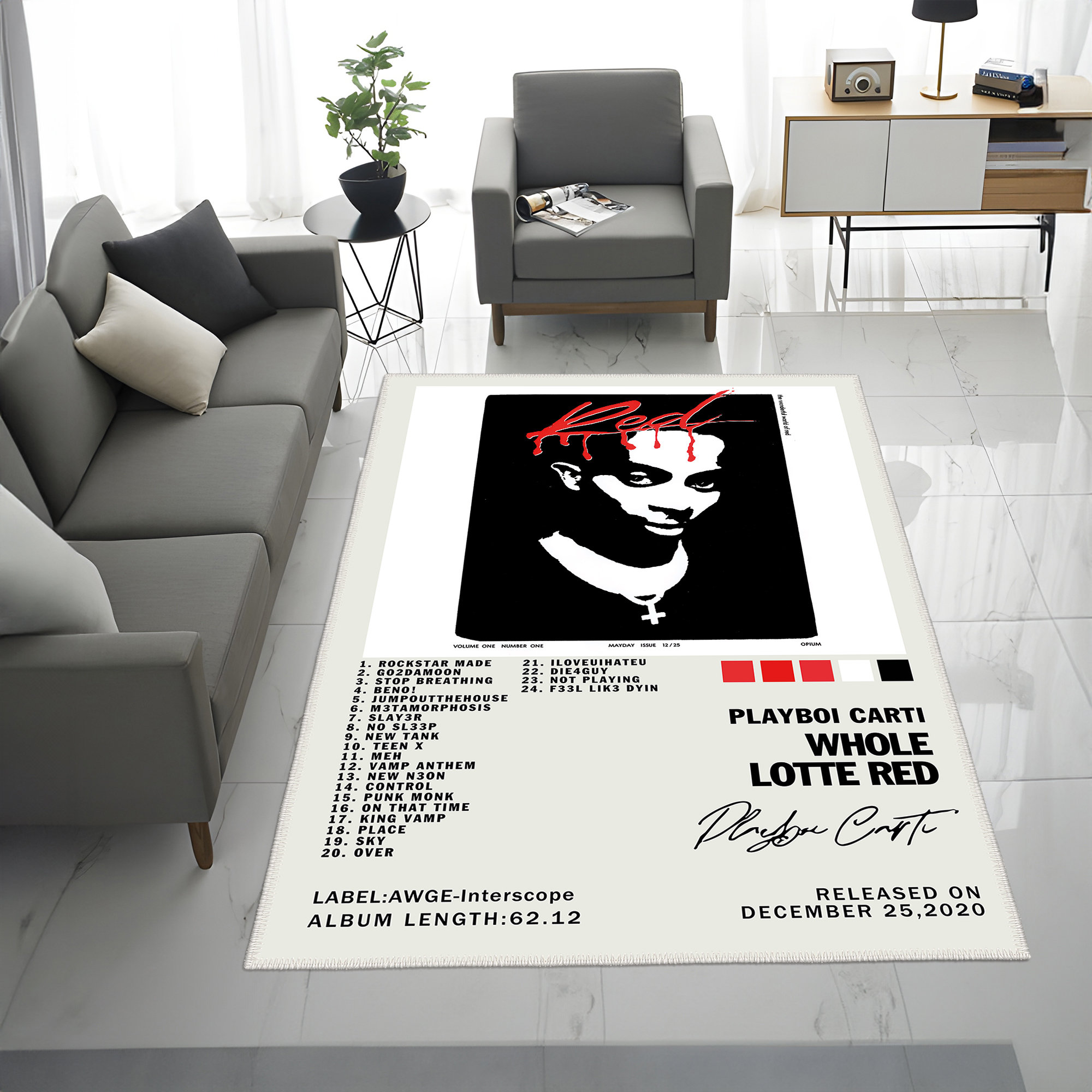Playboi Carti Album Cover Rug,album Cover Rug,area Rugs,rugs for Living ...