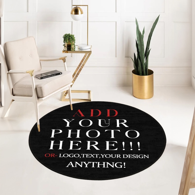 Custom Circular Rugs Personalized Round Rug, Custom Round Rug, Home Decor Rug, Custom Photo ...