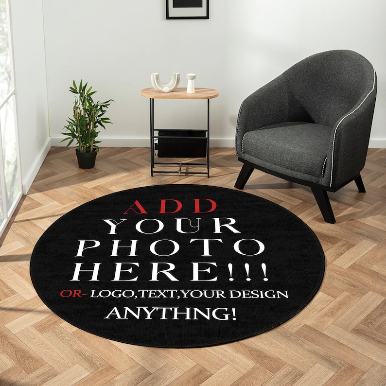 Custom Circular Rugs Personalized Round Rug, Custom Round Rug, Home Decor Rug, Custom Photo ...