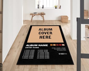 Benutzerdefinierter Album-Cover-Teppich, personalisiertes Musikgeschenk für ihn sie, Album-Cover-Teppich, benutzerdefinierter Songteppich, Musikraumdekor, Musikposter, benutzerdefinierter Teppich