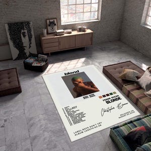 Alfombra con la portada del álbum "Blonde" de Frank Ocean, póster de Frank Ocean, alfombra con la portada del álbum "Blonde", regalo para fans de Frank Ocean, lámina artística de hip hop, alfombra con póster musical