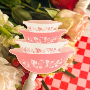 Pink Pyrex Cinderella bowls sticker