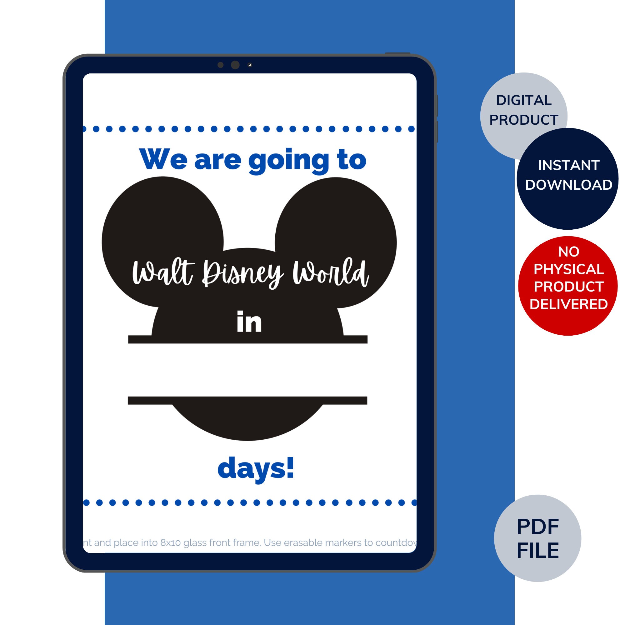 WDW Countdown Printables, Theme Parks, Instant PDF Download Printable ...