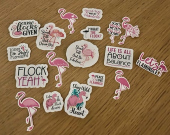 Flamingo Glossy and Matt Sticker Random Bundle - Great for planners and notebooks