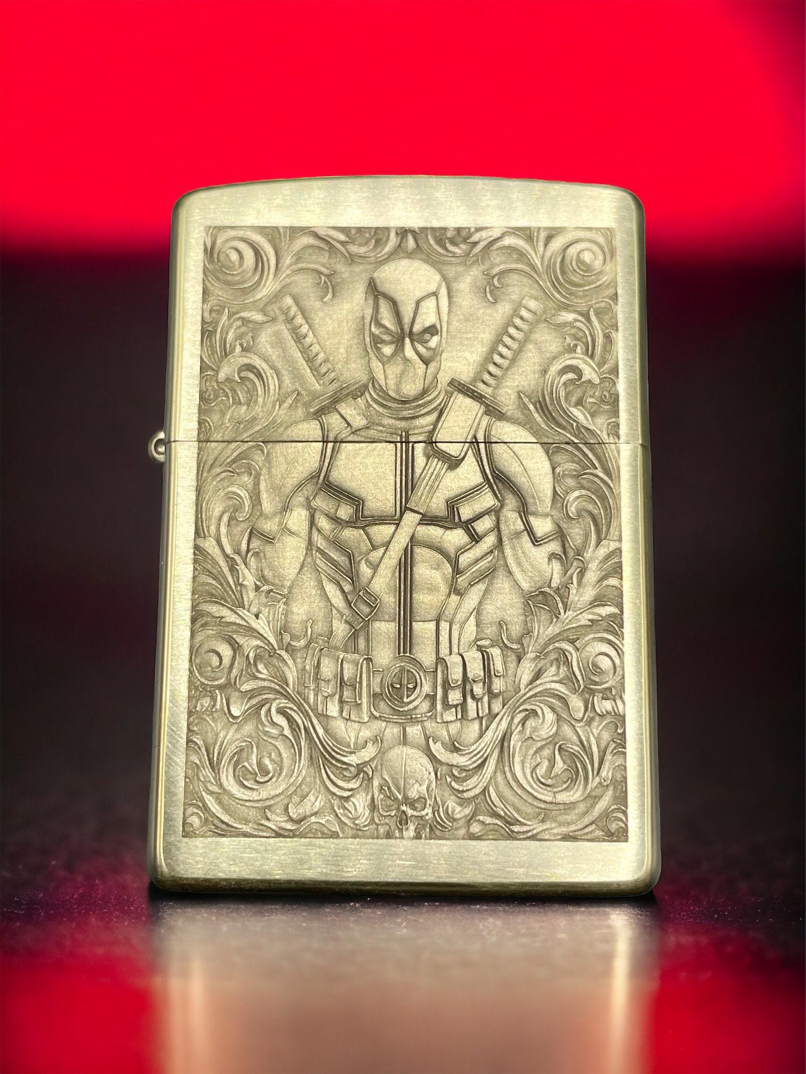 Epic Heros - Brass Zippo Lighter With Deadpool and Wolverine