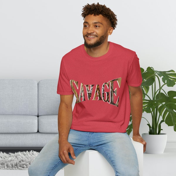 SAVAGE Soft Tshirt, Classic Fit, Versatile, Matching Any Occasion, Unisex, Perfect for Anyone, Tiger Embeded Unique Design, Everyday Wear