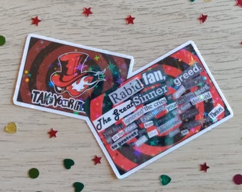 Autocollant holographique en vinyle pour carte de visite Persona 5