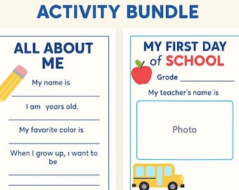 First Day of School Activity Pack | All About Me Worksheet ...