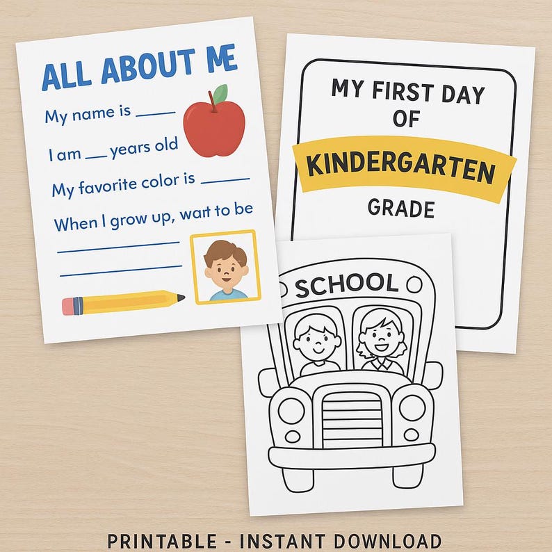 First Day of School Activity Pack | All About Me Worksheet ...
