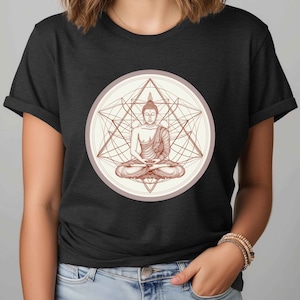 Buddha tshirt, Buddhism, Meditating Buddha, Buddhist, Buddhist Art, Yoga Gift, Spiritual gift, Happy Buddha shirt, Motivational shirt, Zen