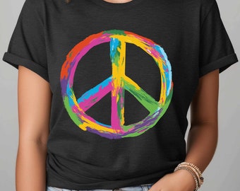 Peace Symbol T-Shirt: Positive Hippie Vibes, Unisex Jersey Tee