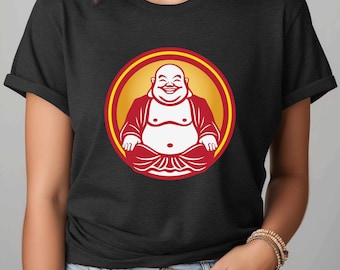 Smiling Buddha T-Shirt: Positive Inspirational Meditation Gift