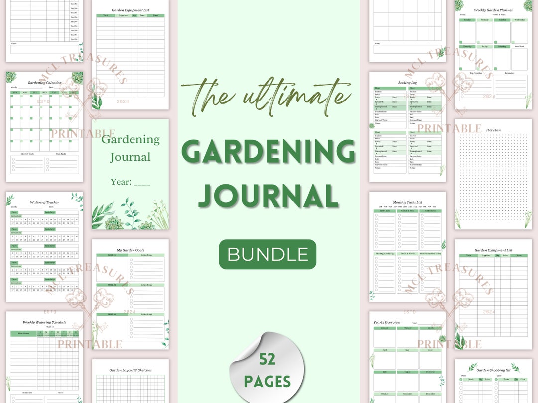 The Ultimate Garden Planner and Journal Bundle Green Theme - Etsy