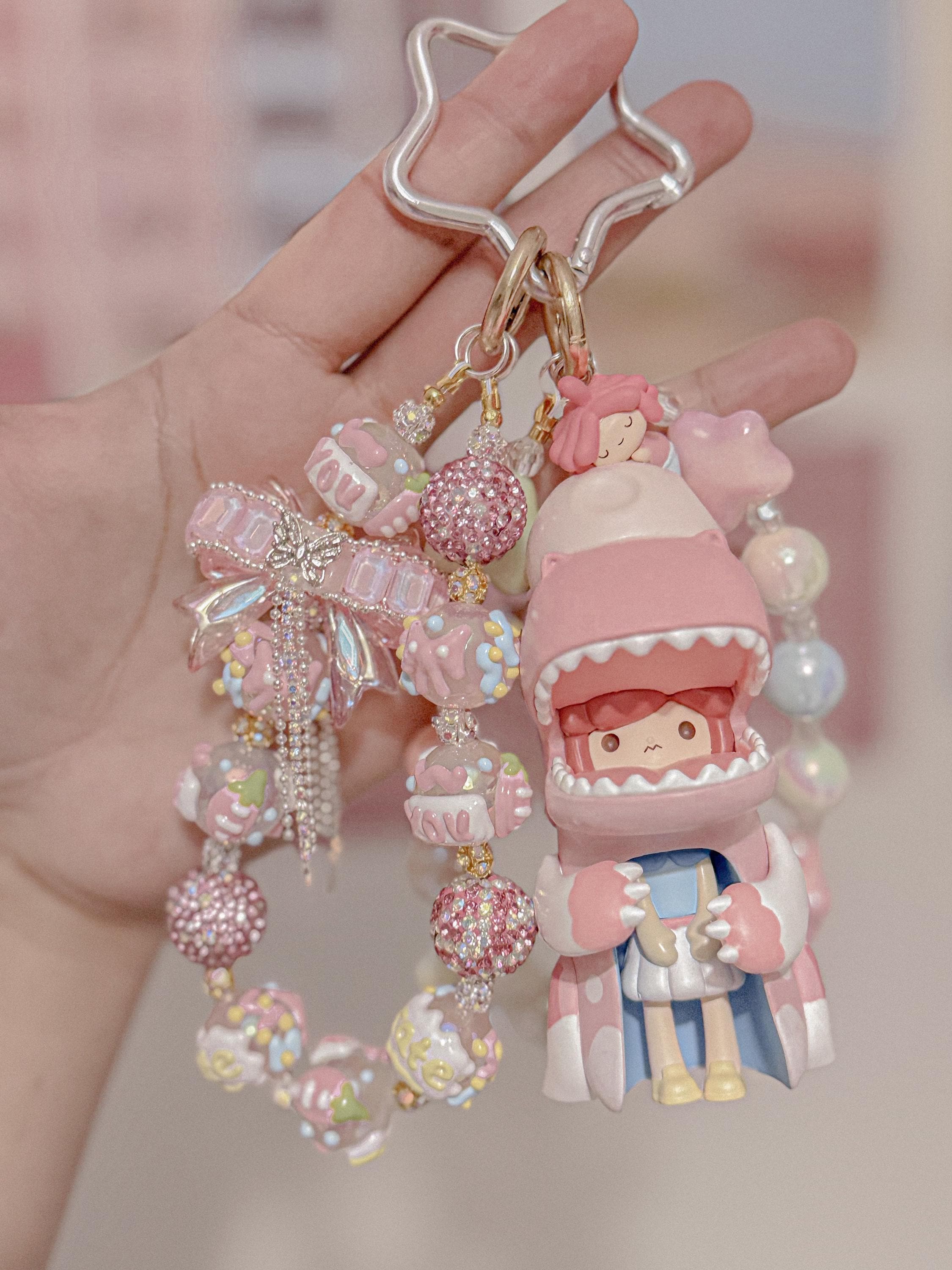 Pink labubu popmart keychain - Etsy 日本
