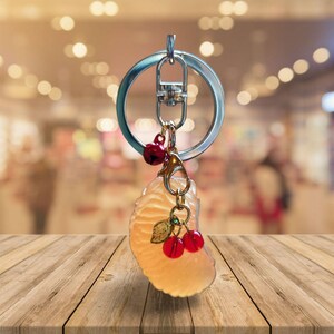 Orange slice keychain
