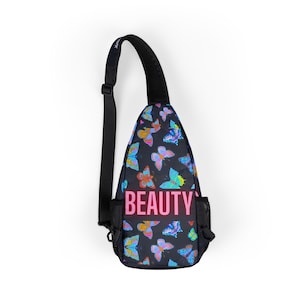 Colorful Butterfly Chest Bag - Beauty Design, Fashion Accessory, Gift for Nature Lovers, Casual Backpack, Trendy Sling Bag, Festival Gear