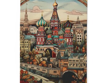 Moscow Je t'aime Arctic Fleece Blanket