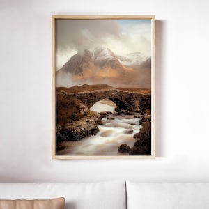 Vibrant Stone Bridge Scottish Landscape Oil Painting Digital Download, DIGITAL PRINT Wall Art
