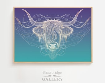 Highland Cow Print, Modern Farmhouse Wall Art (Digital Download)