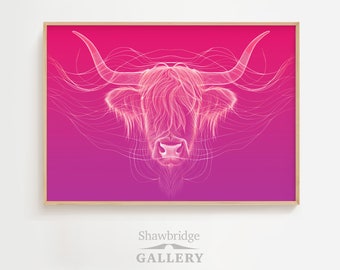 Highland Cow Print, Modern Farmhouse Wall Art (Digital Download)