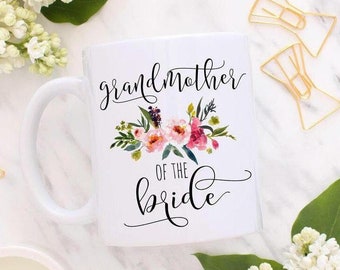 Avó da noiva com flores rosas, caneca de folhas verdes, presente para avó, presente de casamento para avó, presente para festa de noiva, presente de casamento