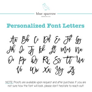 Personalized name font letters