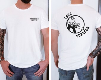 Baum Chirurg T-Shirt: Holzfäller Blau Kragen Papa Geschenk