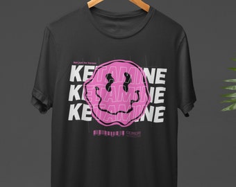 Ketamine-T-shirt, herenfestival-T-shirt, grappig muziekfestivalshirt, Smile Graphic T-shirt, Trippy Rave-shirt, EDM-muziekshirt, technomuziekcadeau