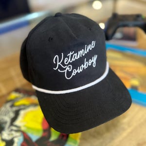 Ketamine Cowboy SnapBack Hat, Vintage Rope Hat with Western Rave Vibes, for festival, techno and house music lovers