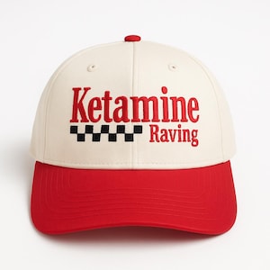 Ketamine Racing Embroidered Snapback Hat: Retro Rave Party Hat