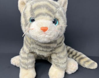 Ty Beanie Buddies Silver Cat 11 Inch Grey Striped Tabby Plush 1999