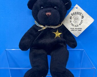 Orso nero di peluche Barbie In The Old West di Mary Meyer, edizione limitata 2000