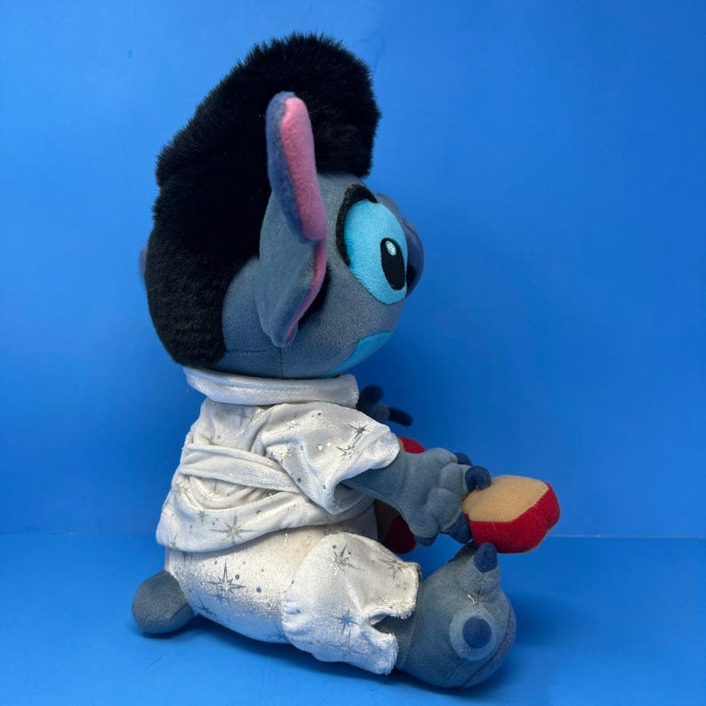 Disney Pluszowy Niebieski Elvis Presley Lilo i Stich Pluszowa Gitara Rock N Roll Ekskluzywna zdjęcie 3