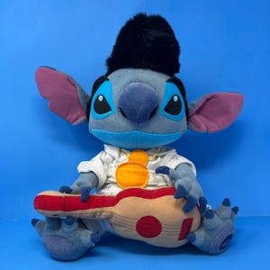 Disney Pluszowy Niebieski Elvis Presley Lilo i Stich Pluszowa Gitara Rock N Roll Ekskluzywna zdjęcie 10
