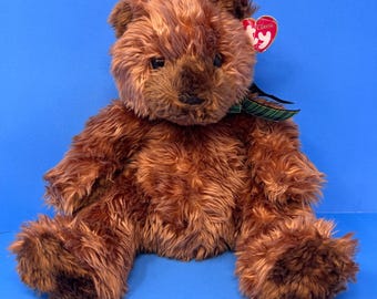 Peluche Ty Classic Baby Auburn, orsetto marrone da 25 cm, vintage 2001.