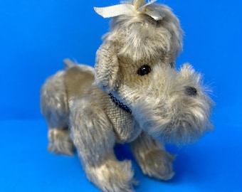 TY Attic Treasure Terrier Schnauzer Cane Peluche Snodato 6 pollici Marrone Chiaro 2000 Vintage