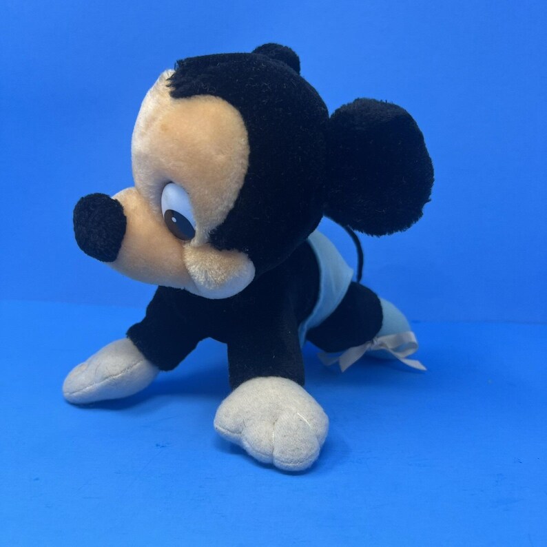 ディズニー ベビー ミッキーマウス ぬいぐるみ 10インチ ハイハイポーズ ヴィンテージぬいぐるみ 1984年製。 画像 18