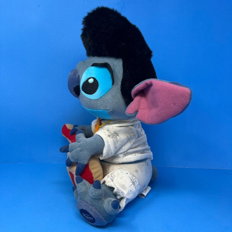 Disney Pluszowy Niebieski Elvis Presley Lilo i Stich Pluszowa Gitara Rock N Roll Ekskluzywna zdjęcie 5