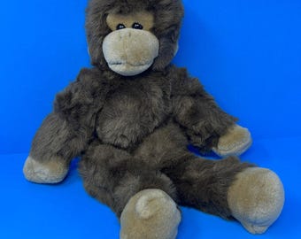Peluche Build-A-Bear Floppy Monkey da 17 pollici, marrone, vintage 1989, fuori produzione.