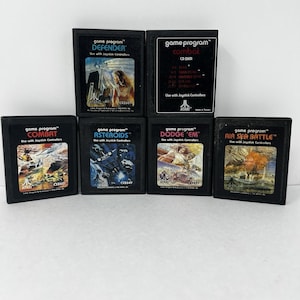 Atari 2600 ゲーム 6 本セット Combat Defender、Asteroids、Air Sea、Battle、Dodge